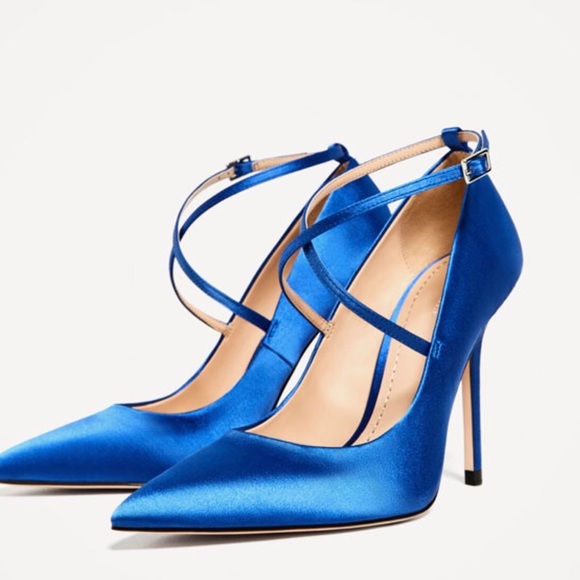 Zara Shoes - ZARA | Satin Cross-Strap Stilettos